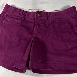 Old Navy womens plum purple Perfect 5" Shorts flat front chino shorts - size 0